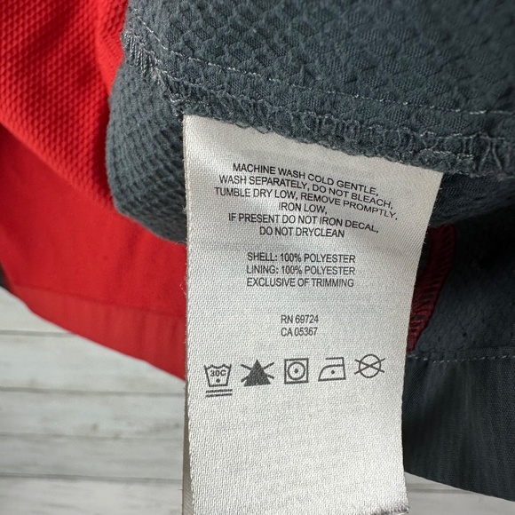 Columbia Youth Lightweight‎ Hooded Windbreaker Jacket Large 14-16 Red Gray - Picture 8 of 14